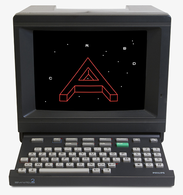 Reabracadabra, a Minitel work by Eduardo Kac, featured in Electric Dreams at Tate Modern.