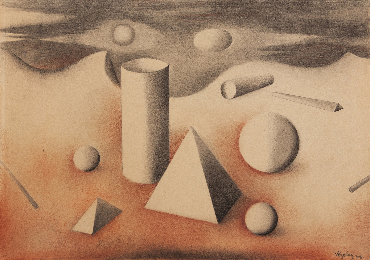 'Triangles, Oval and Spheres' (1946) by Paule Vézelay